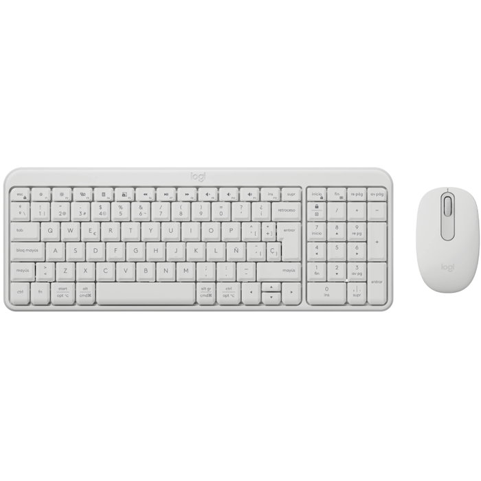 Logitech MK250 Combo de Teclado y Ratón Inalámbrico Bluetooth Blanco Hueso